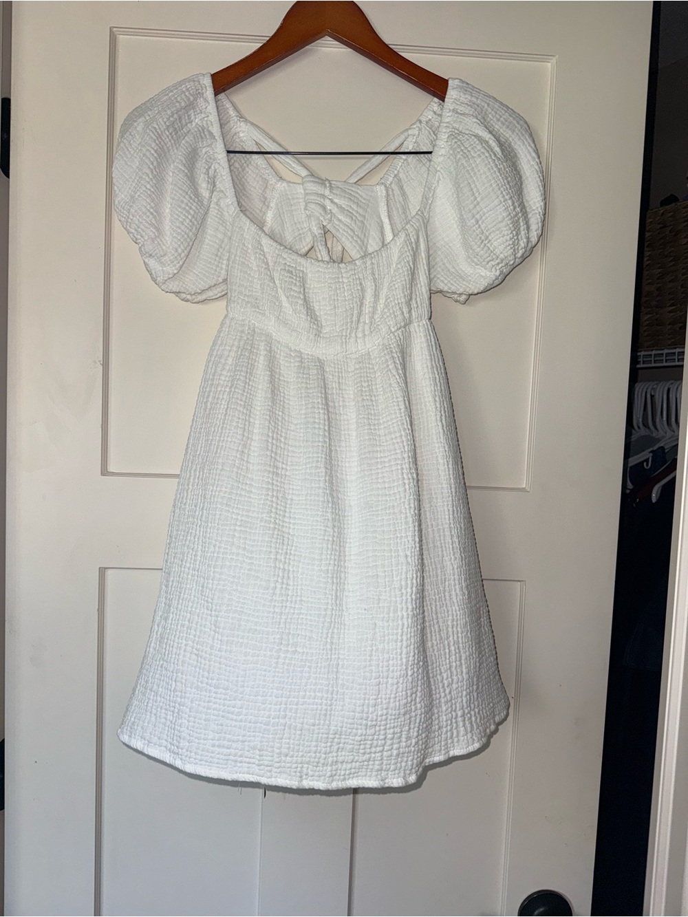 Princess Polly White Puff-Sleeve Cotton Dress